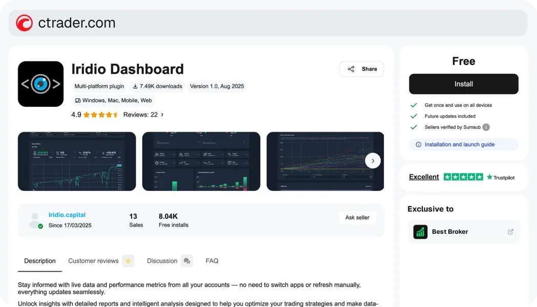Plugin examples for prop firms in a branded cTrader app